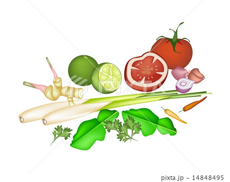 Tom Yum Soup Ingredient on White Background 14848495