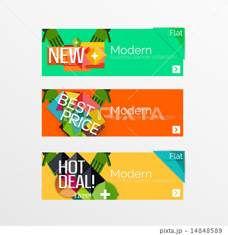 Set of banners with stickers, labels and elements for sale 14848589