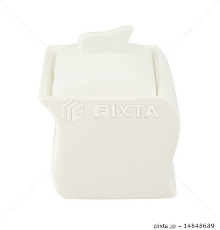 White ceramic sugar-bowl isolated 14848689