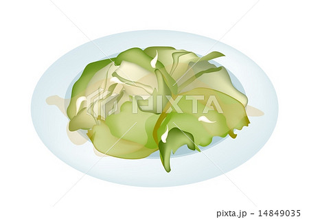 Stir Fried Cabbages on A White Plate 14849035