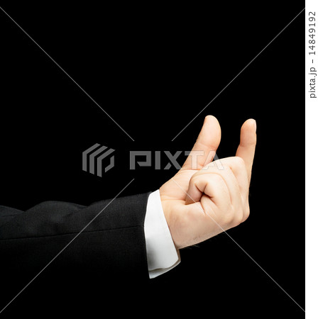 Caucasian male hand in a business suit isolated 14849192