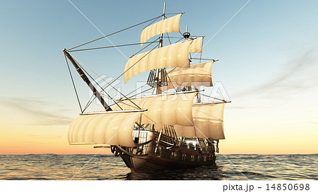 帆船のイラスト素材