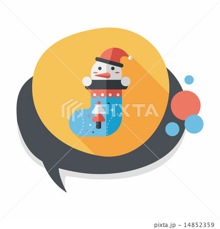 Christmas stocking flat icon with long shadow,eps10 14852359