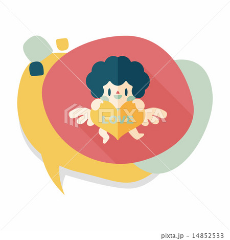 Valentine's Day cupid flat icon with long shadow,eps10 14852533