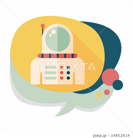 Space Astronaut flat icon with long shadow, eps10 14852614