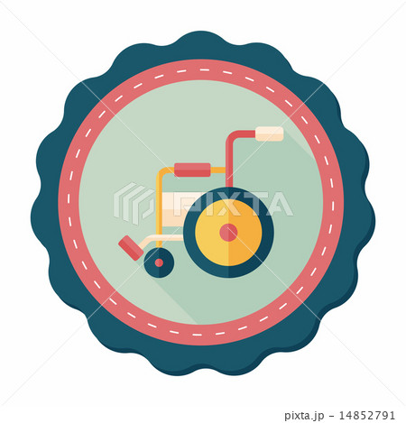 Wheelchair flat icon with long shadow,eps10 Wheelchair flat icon with long shadow,eps10 14852791