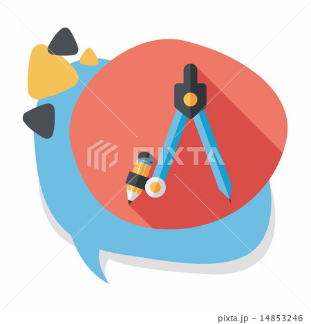 Compass Pencil flat icon with long shadow,eps10 Compass Pencil flat icon with long shadow,eps10 14853246
