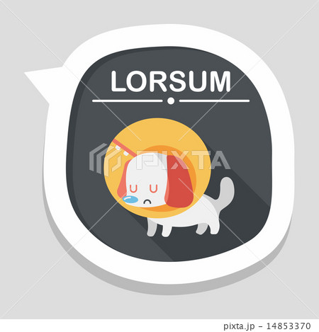 Pet Elizabethan collar flat icon with long shadow,eps10 14853370