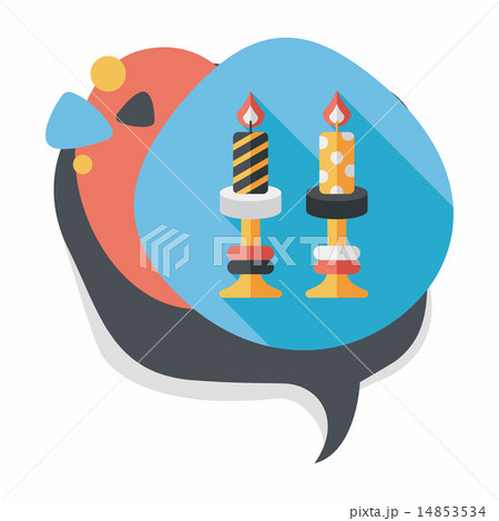 Christmas candle flat icon with long shadow,eps10 14853534