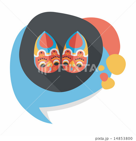 Embroidered shoes flat icon with long shadow,eps10 Embroidered shoes flat icon with long shadow,eps10 14853800