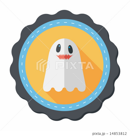 ghost flat icon with long shadow,eps10 ghost flat icon with long shadow,eps10 14853812