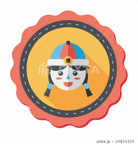 Chinese New Year girl flat icon with long shadow,eps10 Chinese New Year girl flat icon with long shadow,eps10 14854335