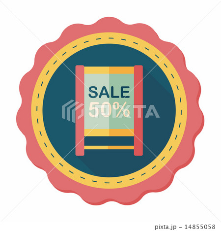 shopping sale sign flag flat icon with long shadow,eps10 14855058