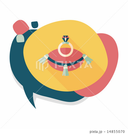 Propose diamond ring flat icon with long shadow,eps10 14855070