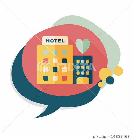 Valentine's day hotel flat icon with long shadow,eps10 14855468