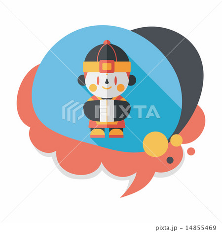 Chinese New Year boy flat icon with long shadow,eps10 14855469