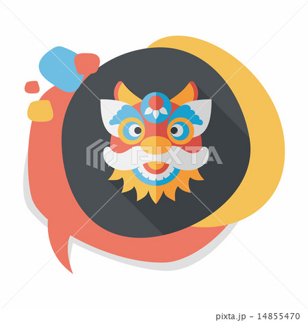 Chinese New Year flat icon with long shadow,eps10,The dragon and 14855470