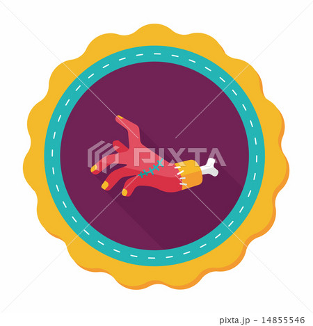 Halloween zombie hand flat icon with long shadow,eps10 14855546