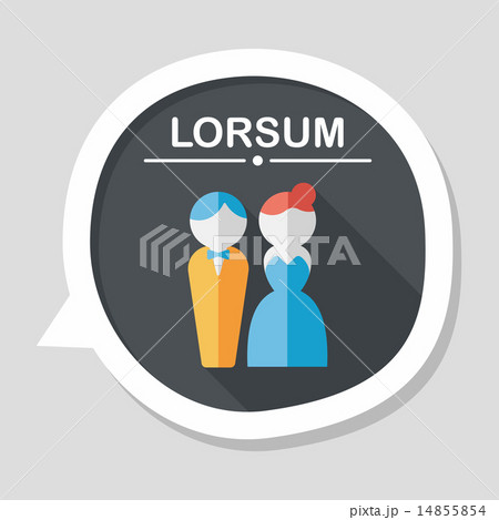 wedding couple flat icon with long shadow,eps10 wedding couple flat icon with long shadow,eps10 14855854
