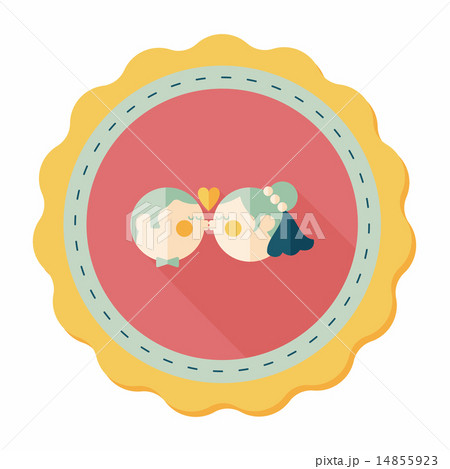 wedding couple flat icon with long shadow,eps10 14855923