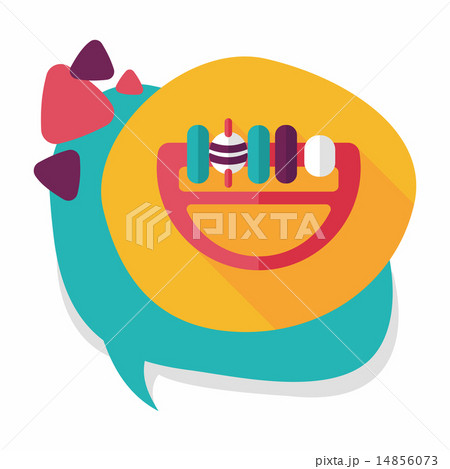 baby Rattle flat icon with long shadow,eps10 14856073