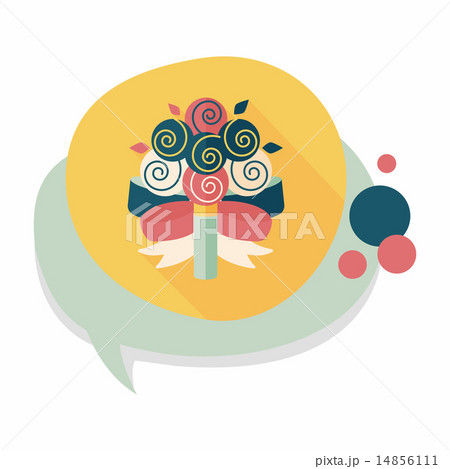 wedding flower bouquet flat icon with long shadow,eps10 14856111