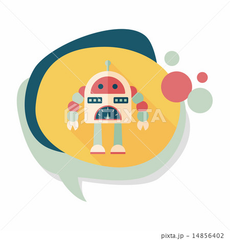 robot concept flat icon with long shadow,eps10 14856402