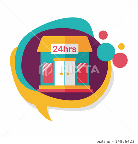 Building convenient store flat icon with long shadow,eps10 14856423