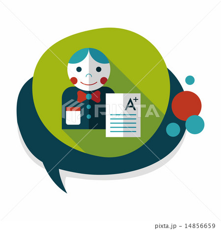 A plus grade in the notebook,flat icon with long shadow,eps10 14856659