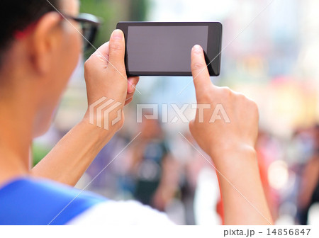 young woman use cellphone in city young woman use cellphone in city 14856847
