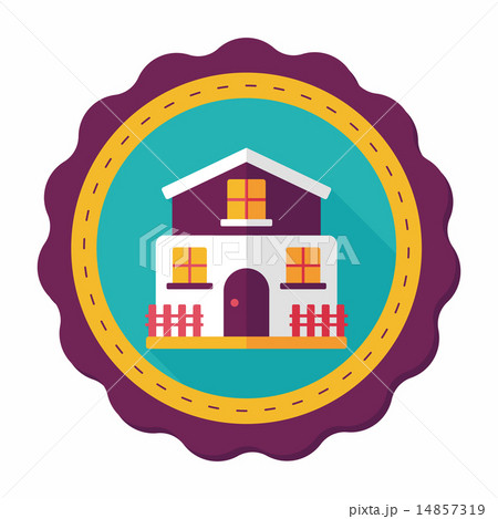 Building flat icon with long shadow,eps10 14857319