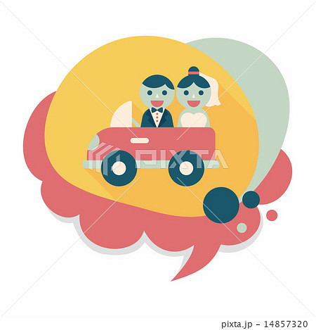 wedding car flat icon with long shadow, eps10 14857320