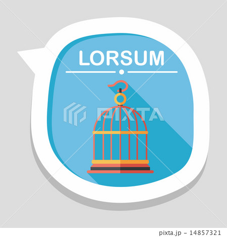 Pet bird cage flat icon with long shadow, eps10 Pet bird cage flat icon with long shadow, eps10 14857321