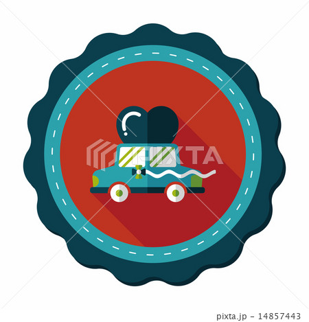 wedding car flat icon with long shadow, eps10 14857443