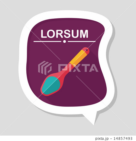 kitchenware spoon flat icon with long shadow,eps10 14857493