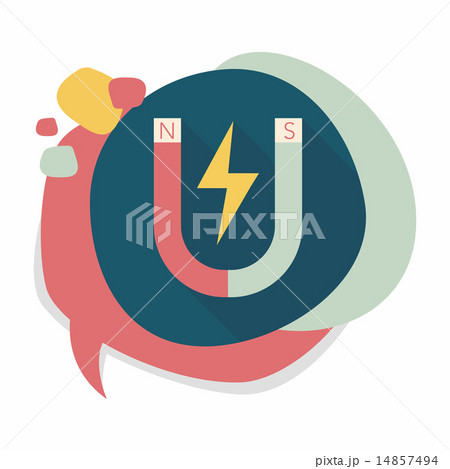 Magnet flat icon with long shadow,eps10 14857494