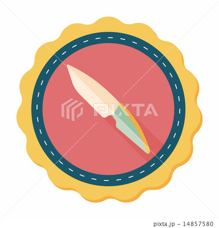 kitchenware fruit knife flat icon with long shadow,eps10 14857580