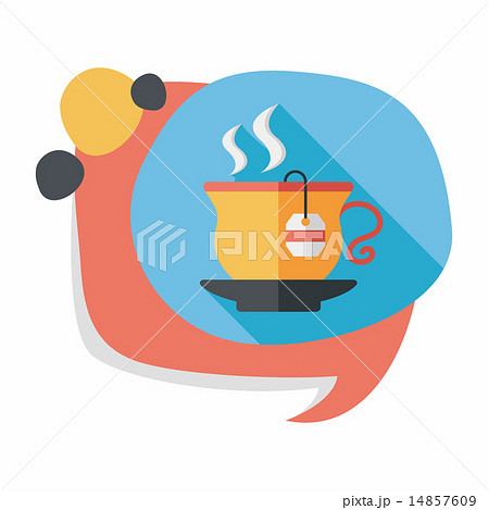 hot tea flat icon with long shadow,eps10 14857609