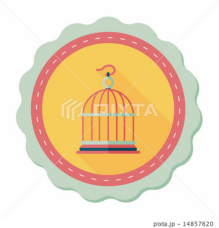 Pet bird cage flat icon with long shadow, eps10 14857620