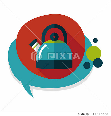 kitchenware tea pot flat icon with long shadow,eps10 14857628