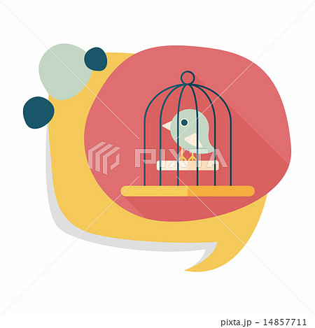 Pet bird cage flat icon with long shadow, eps10 14857711