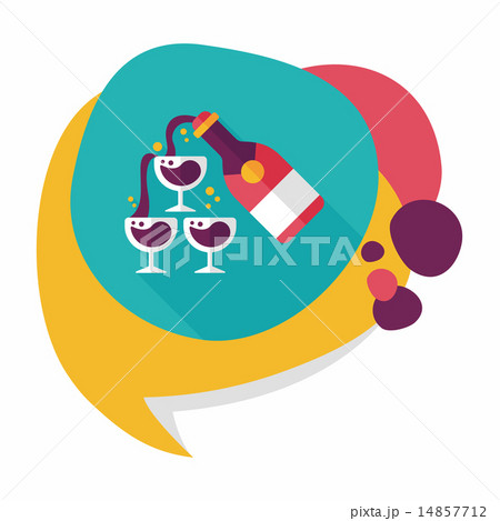 wedding champagne flat icon with long shadow,eps10 wedding champagne flat icon with long shadow,eps10 14857712