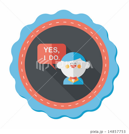 wedding yes i do words from groom flat icon with long shadow,eps wedding yes i do words from groom flat icon with long shadow,eps 14857753