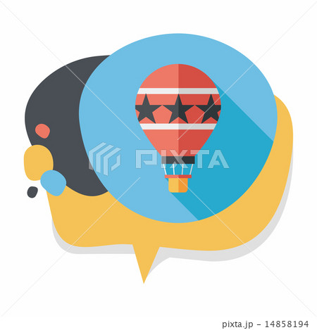 Hot Air Balloon flat icon with long shadow,eps10 14858194