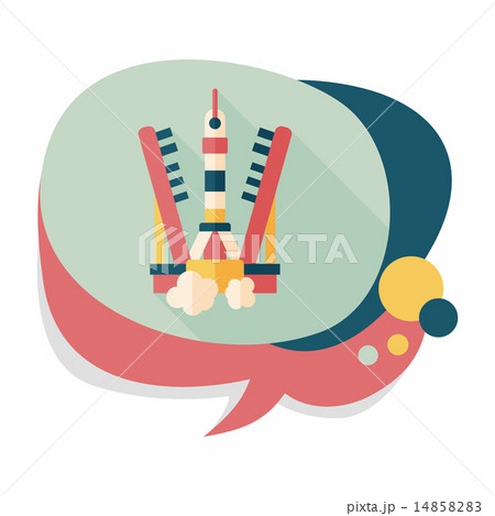 Space rocket flat icon with long shadow,eps10 14858283