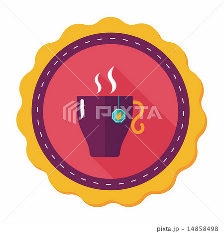 hot tea flat icon with long shadow,eps10 hot tea flat icon with long shadow,eps10 14858498