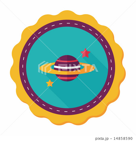 Space planet flat icon with long shadow,eps10 14858590