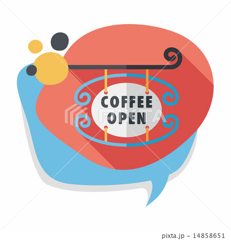 Coffee shop signs flat icon with long shadow,eps10 14858651