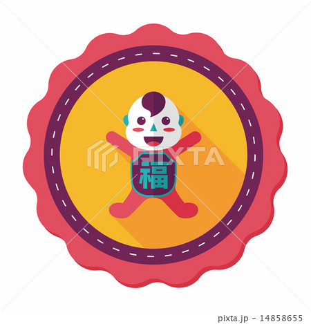 Chinese New Year flat icon with long shadow,eps10, Maitreya doll Chinese New Year flat icon with long shadow,eps10, Maitreya doll 14858655