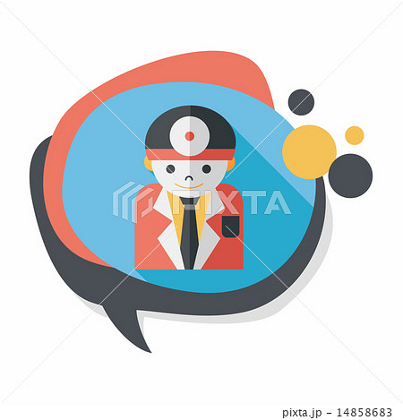 medical people with stethoscopes flat icon with long shadow,eps1 14858683